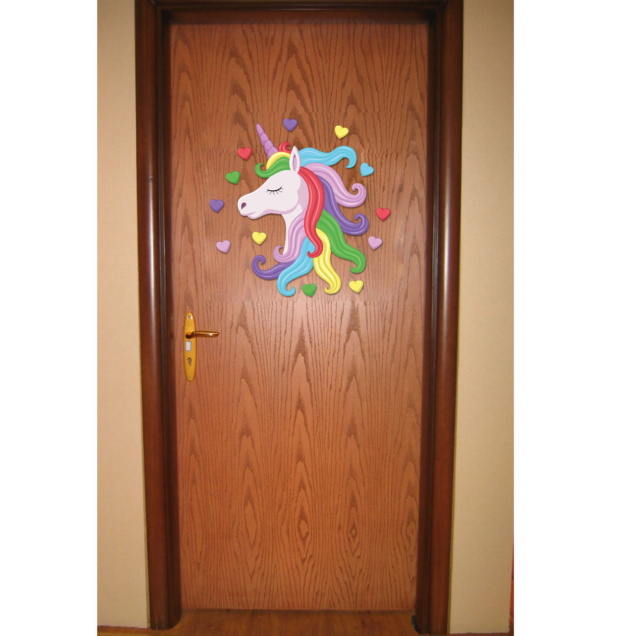 استیکر چوبی کودک باروچین مدل تک شاخ کد 6057 مجموعه 13 عددی