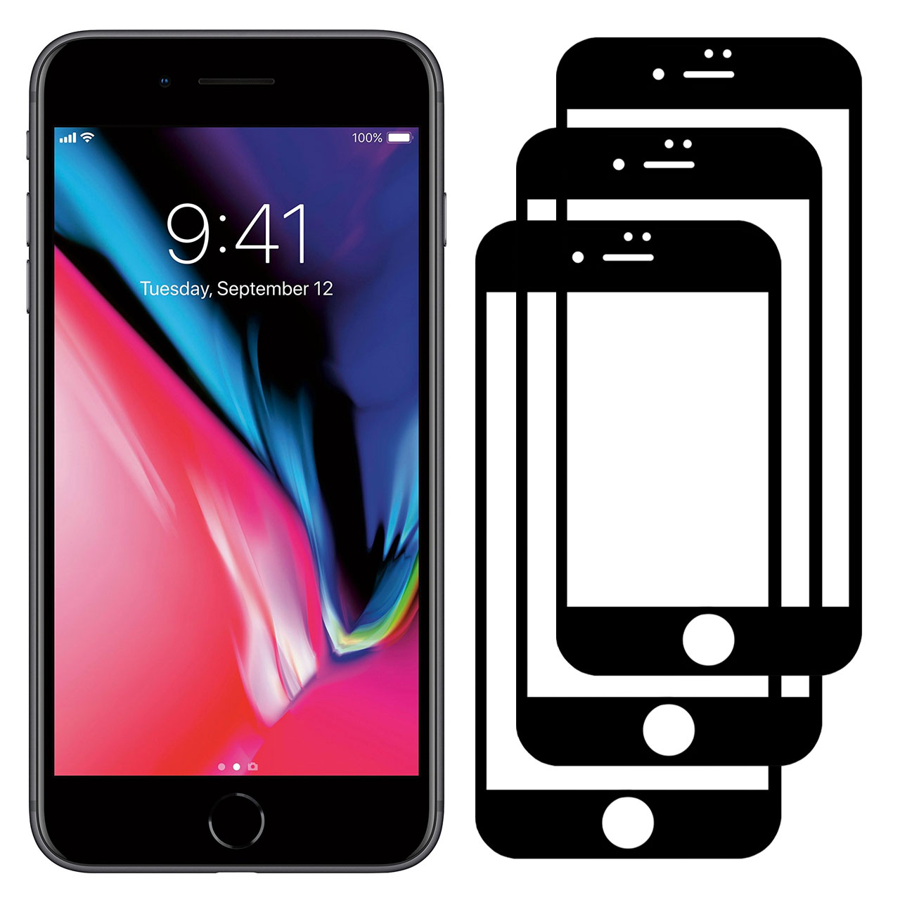 محافظ صفحه نمایش مدل FCG مناسب برای گوشی موبایل اپل iPhone SE 2020 بسته سه عددی