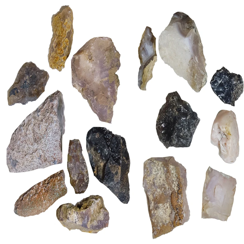 سنگ راف عقیق  مدل mo 5 رنگی مجموعه 15عددی