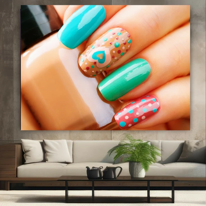 پوستر طرح مخمل آرایشگاه زنانه مدل دیزاین ناخن کد BK23781