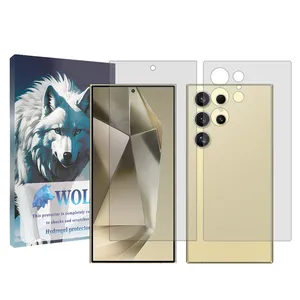 Wolf Tough model transparent Screen Protector Suitable for Samsung Galaxy S24 Ultra Mobile Phone with Back Protector