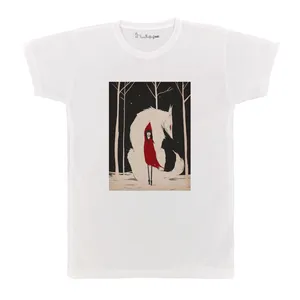 تی شرت آستین کوتاه بچگانه پرمانه طرح شنل قرمزی کد pmt.6258