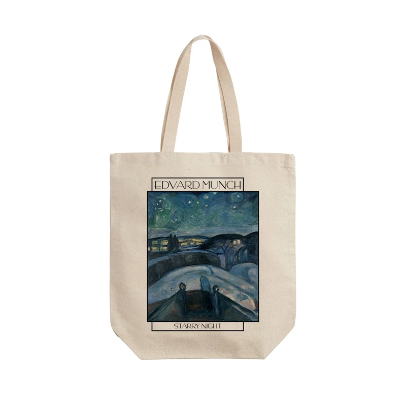 ساک خرید ترمه طراحان ایده مدل شب ستاره ای از ادوارد مونک کد art0117 - L