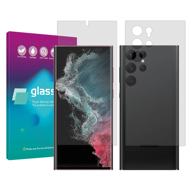 محافظ صفحه نمایش شفاف گلس پرو مدل Resistant مناسب برای گوشی موبایل سامسونگ Galaxy S22 Ultra 5G به همراه محافظ پشت گوشی