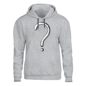 هودی مردانه مدل علامت سوال کد SH56 رنگ طوسی