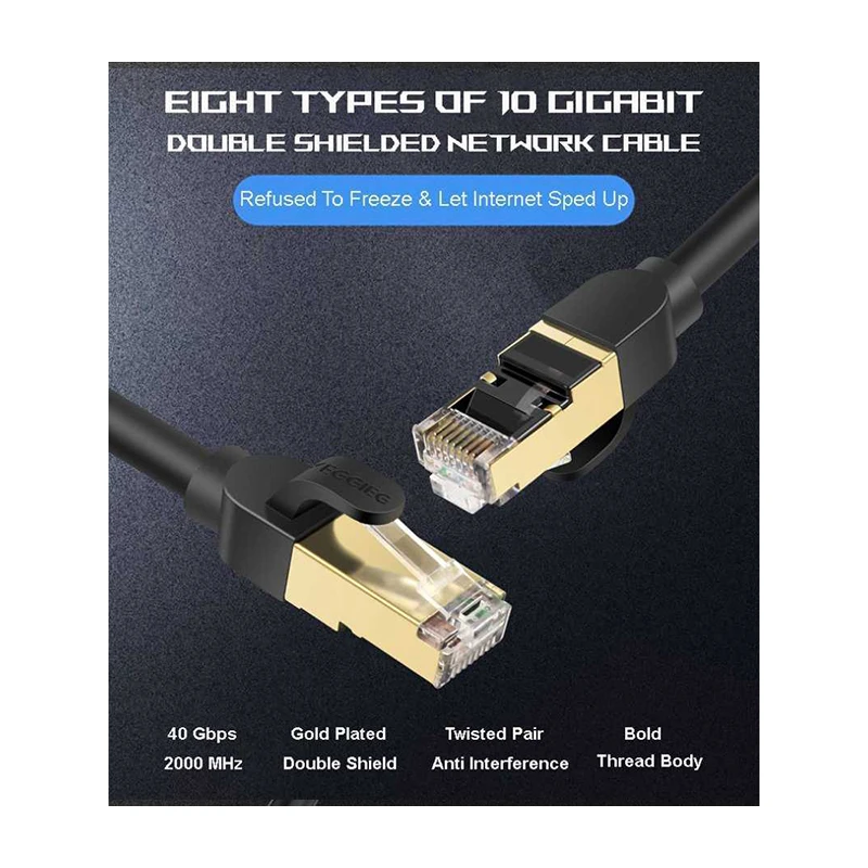 عکس شماره 3 : کابل شبکه cat8 وگیگ مدل v-e803 طول 1.5 متر