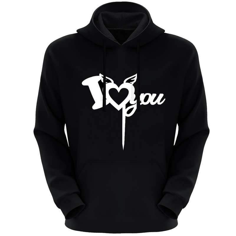 هودی زنانه مدل  قلب F295 رنگ مشکی