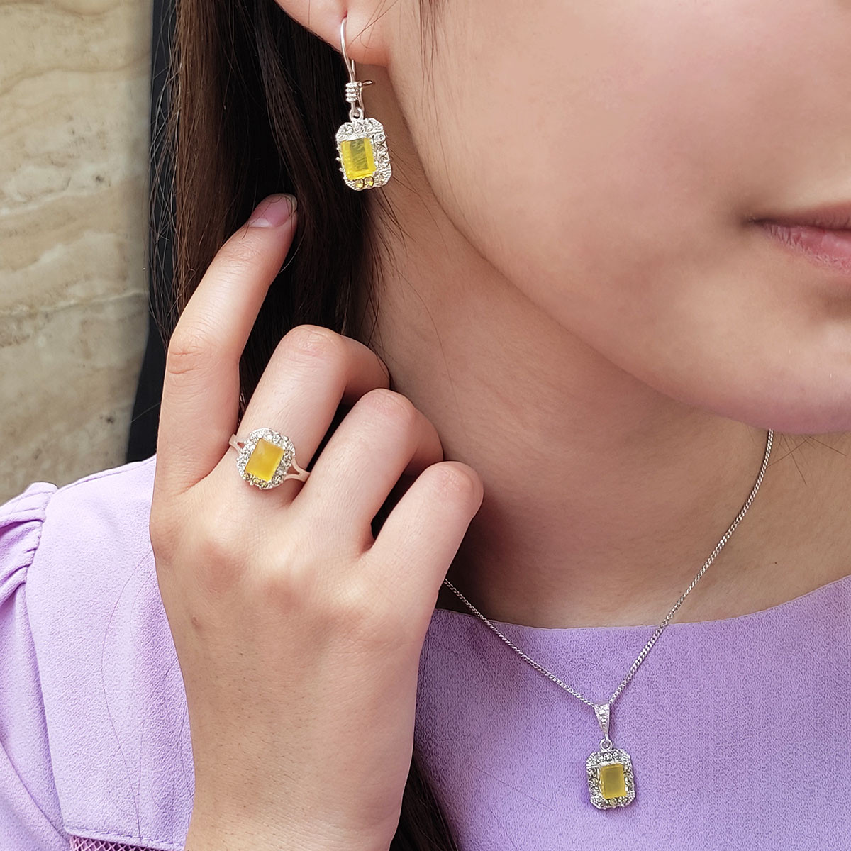 نیم ست نقره زنانه سلین کالا مدل شرف الشمس کد 11