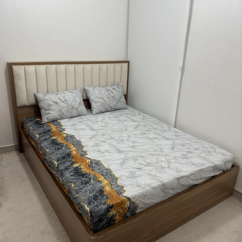 سرویس ملحفه ناتوسا مدل آتشفشان کد 140 دو نفره سه تکه