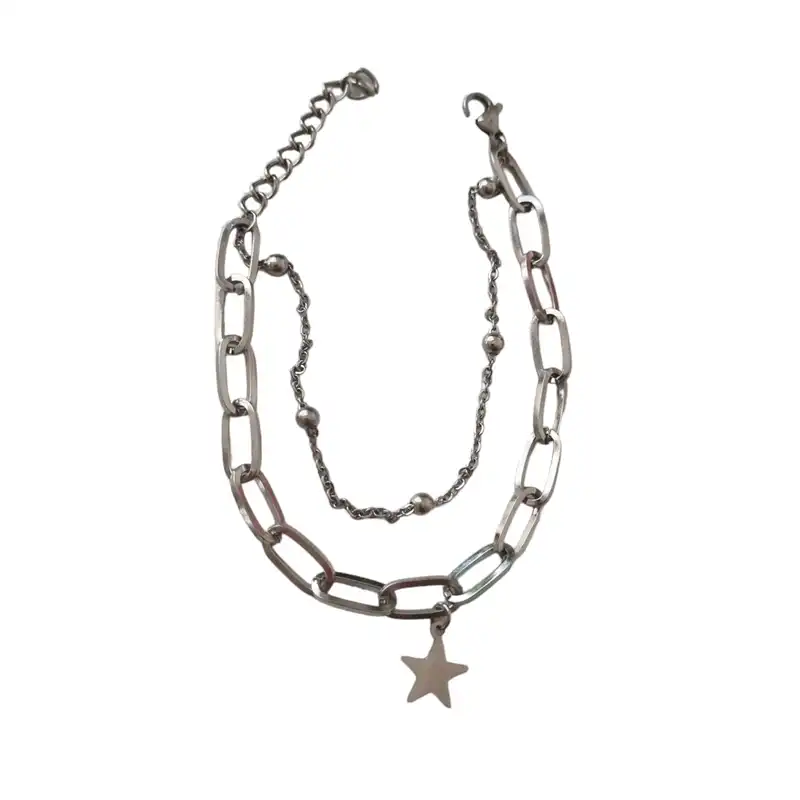 دستبند زنانه مدل دو لاین ستاره