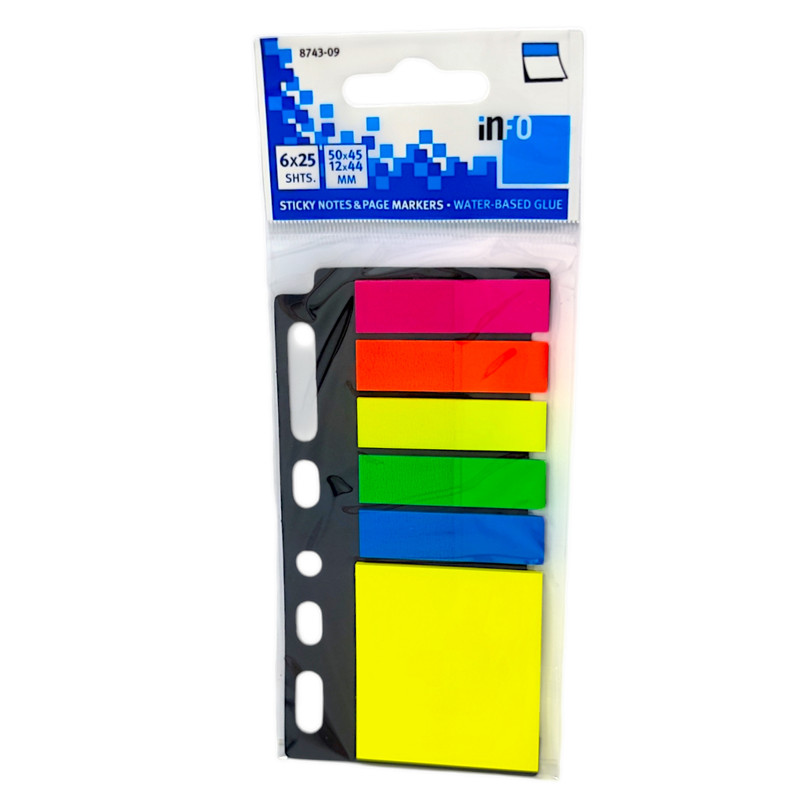 کاغذ چسب دار اینفو مدل دیوایدر فلورسنت کد 388 بسته 6 عددی