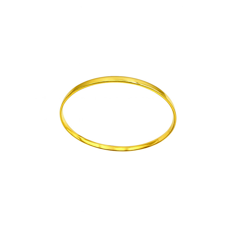 النگو طلا کم اجرت 18 عیار زنانه زرلاین مدل آینه‌ای پهن کد B-300030 سایز 2