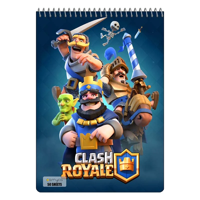 دفتر نقاشی 50 برگ سیمی کارنیکا طرح کلش رویال Clash Royale کد 44374