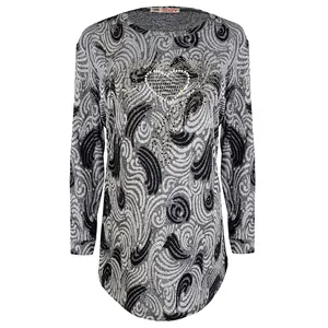 تونیک زنانه مدل 256002915  ژاکارد رنگ خاکستری