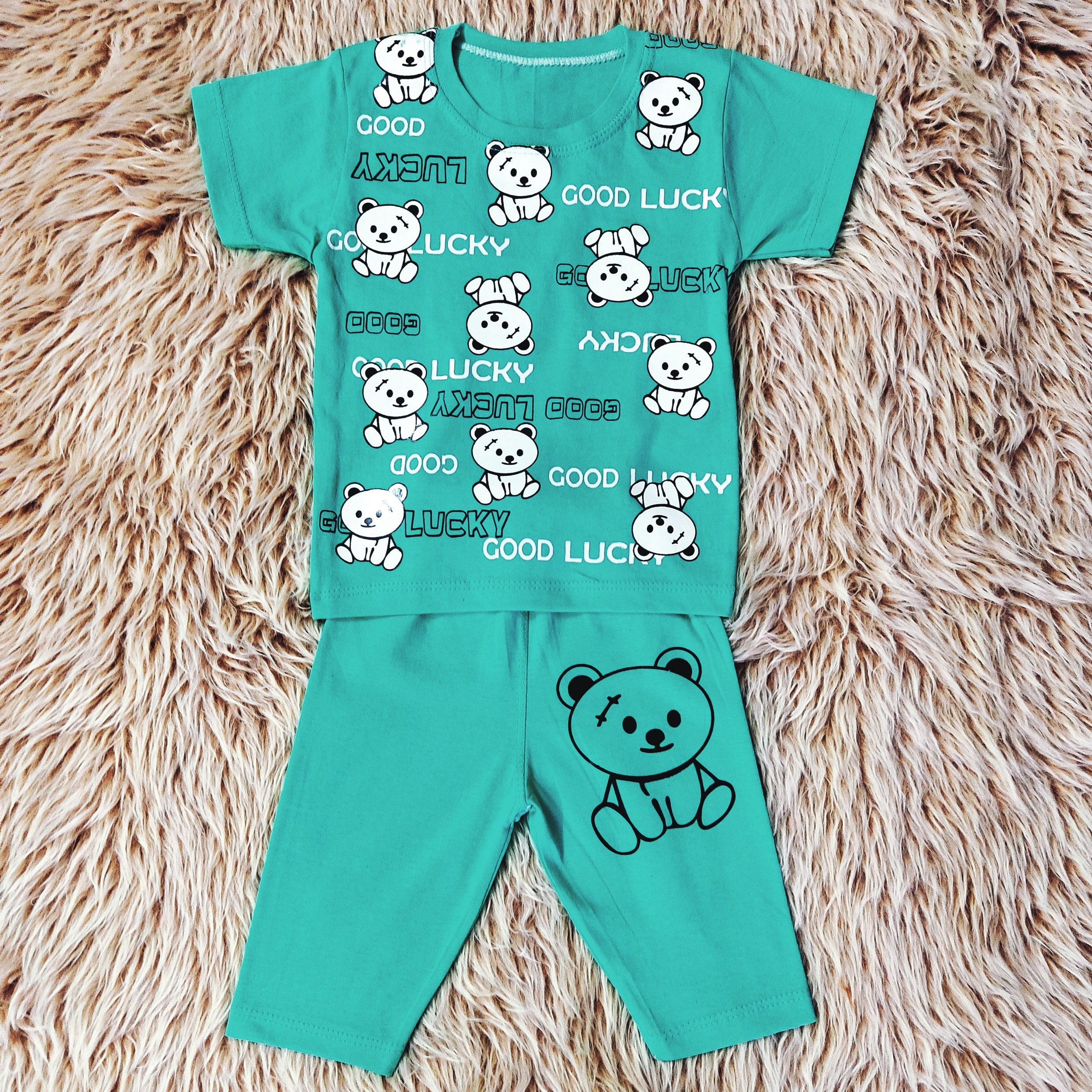 ست تی شرت و شلوارک بچگانه مدل خرسی کد s z