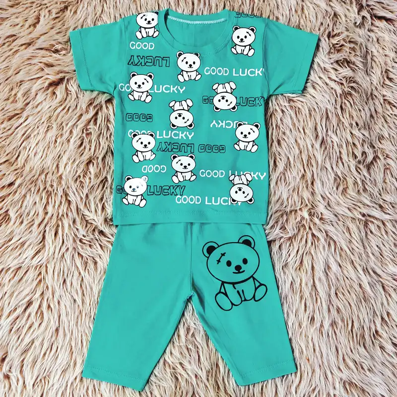 ست تی شرت و شلوارک بچگانه مدل خرسی کد s z