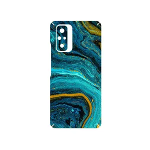 MAHOOT Turquoise marblewith golden streaks Cover Sticker for Xiaomi Redmi Note 10 Pro Max