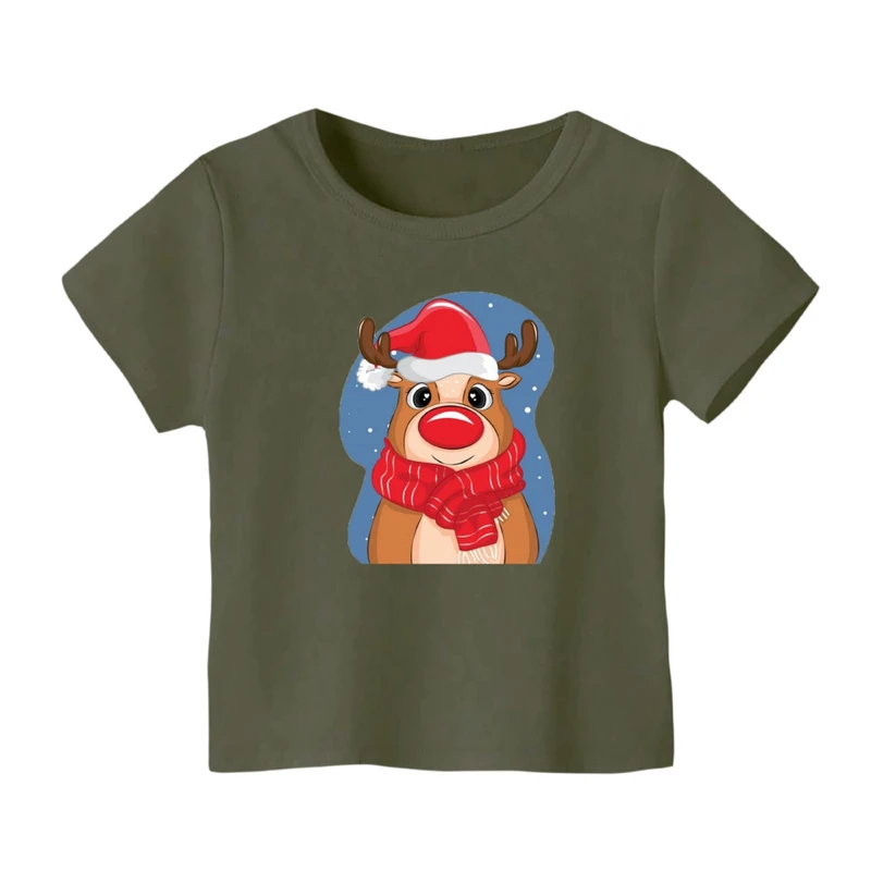 تی شرت آستین کوتاه بچگانه مدل گوزن کریسمس کد 2