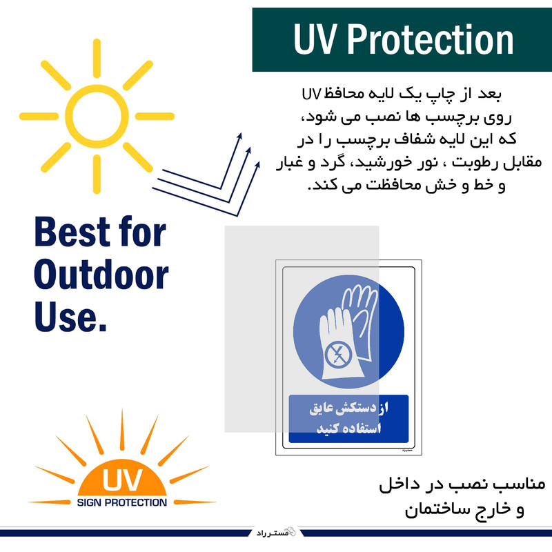 برچسب ایمنی مستر راد طرح از دستکش عایق استفاده کنید مدل HSE-OSHA-0047