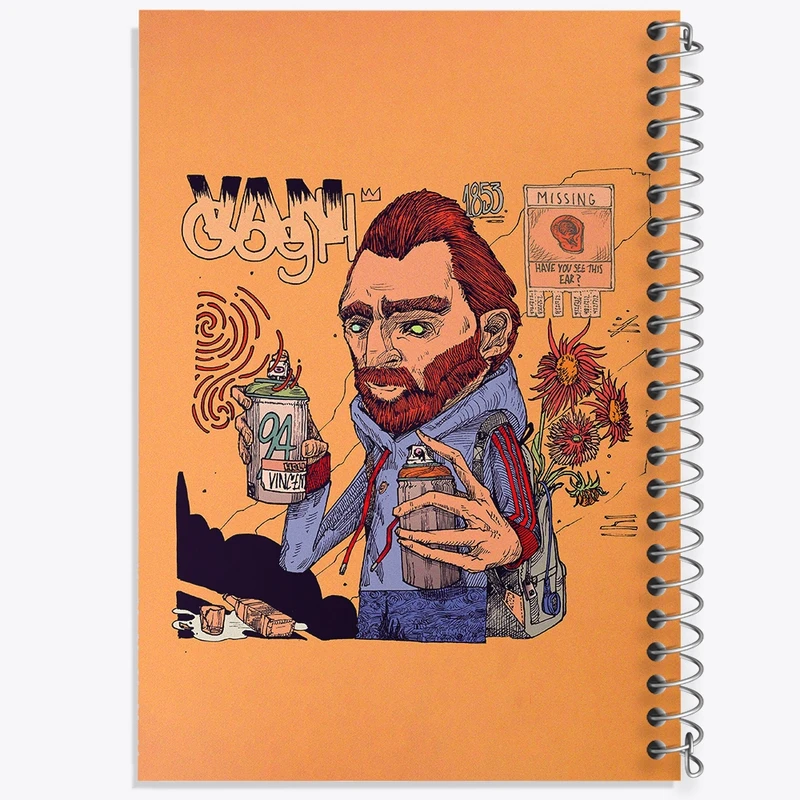 دفتر ژورنال نویسی 50 برگ خندالو مدل نقطه ای طرح ونسان ونگوگ کد F121