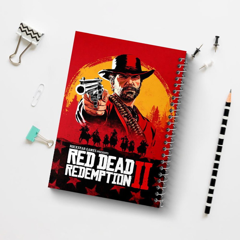 دفتر مشق 50 برگ خندالو مدل Red Dead کد 10293