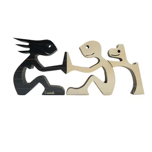 مجسمه دکورچی مدل DDS105 طرح انسان و سگ مجموعه سه عددی