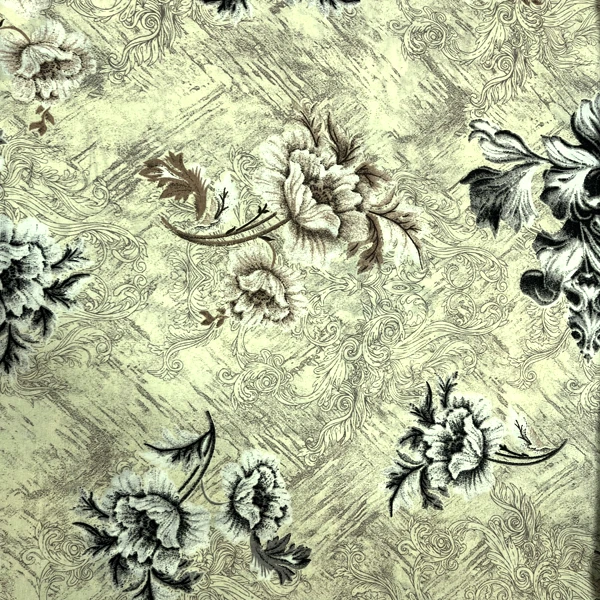 پارچه ملحفه عرض 2 متر مدل گلدار رنگ کرم