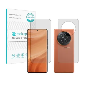Rockspace HyGEL model clear screen protector suitable for Realme GT5 Pro mobile phone along with the phone back protector