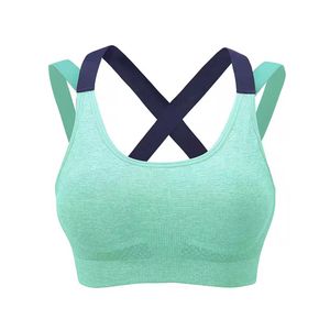 نیم تنه ورزشی زنانه مدل پشت ضربدری رنگ سبز