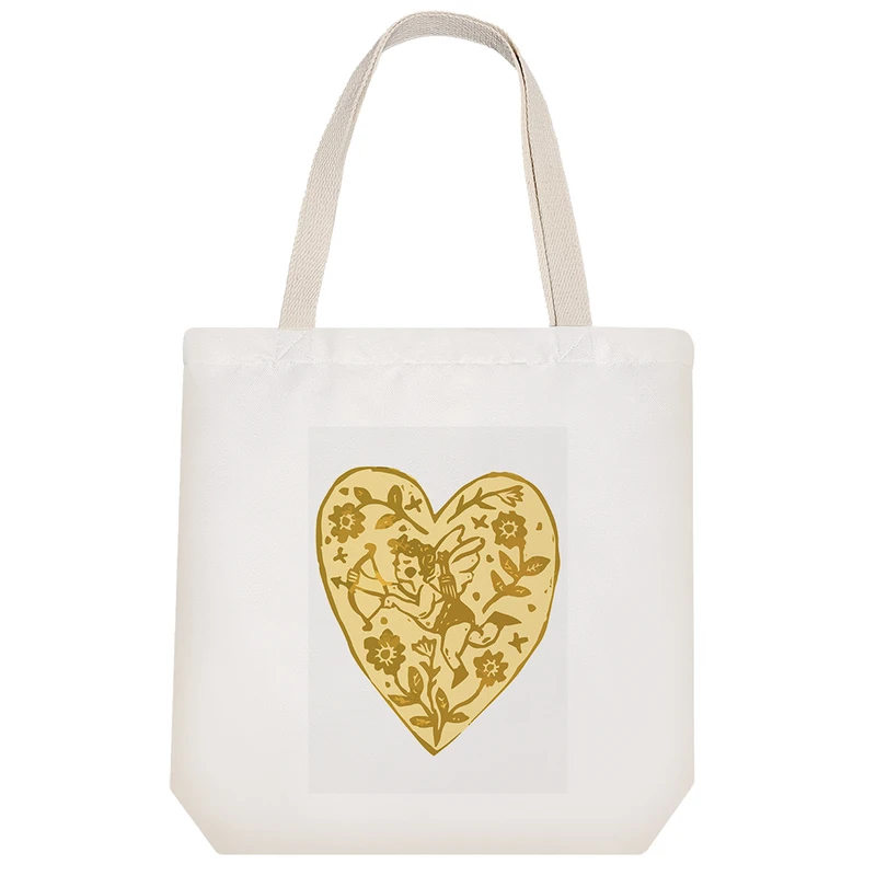 ساک خرید خندالو مدل قلب فرشته‌ای زرد کد 9318