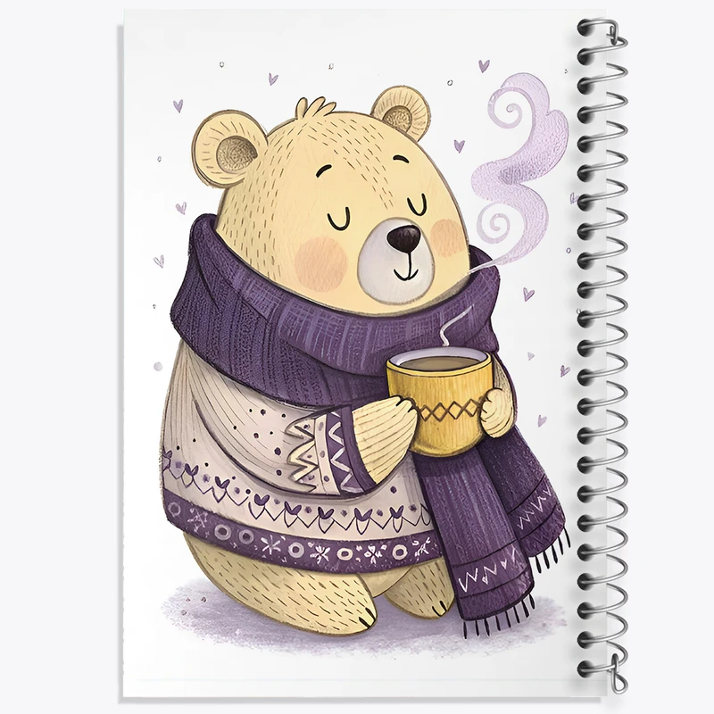 دفتر ژورنال نویسی 50 برگ خندالو مدل نقطه ای طرح خرس بامزه کد N5955