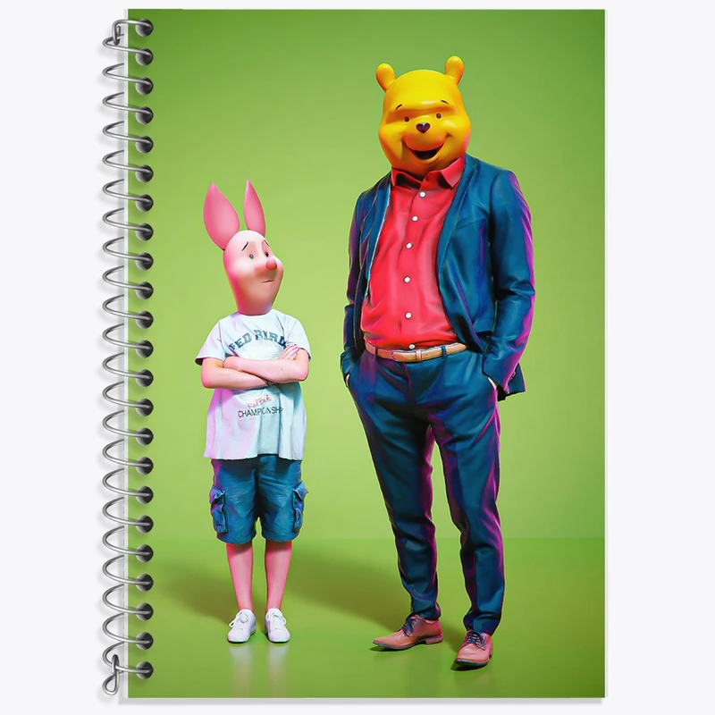 دفتر زبان 50 برگ خندالو مدل سه خط طرح وینی پو (Pooh) کد F180