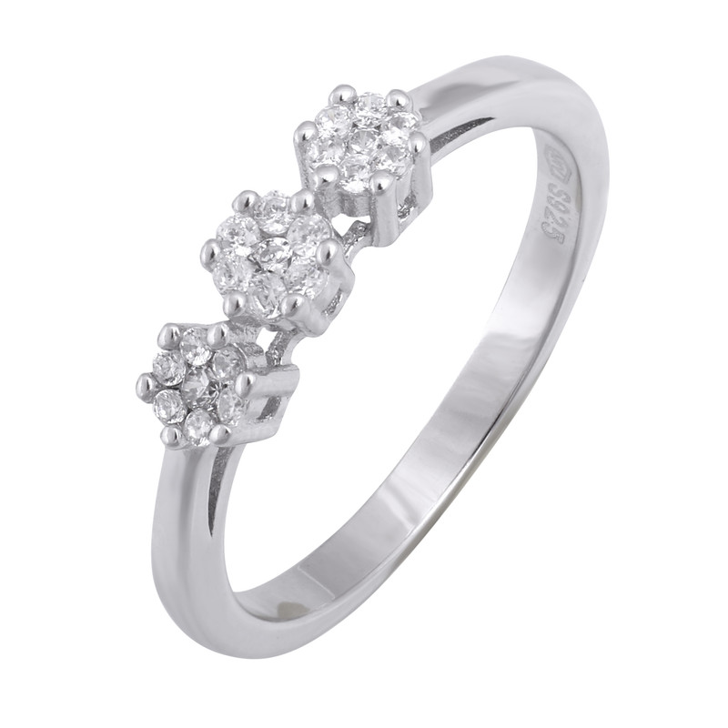 انگشتر نقره زنانه مدل فلاور کد R3291 انگشتر نقره زنانه مدل فلاور کد R3291