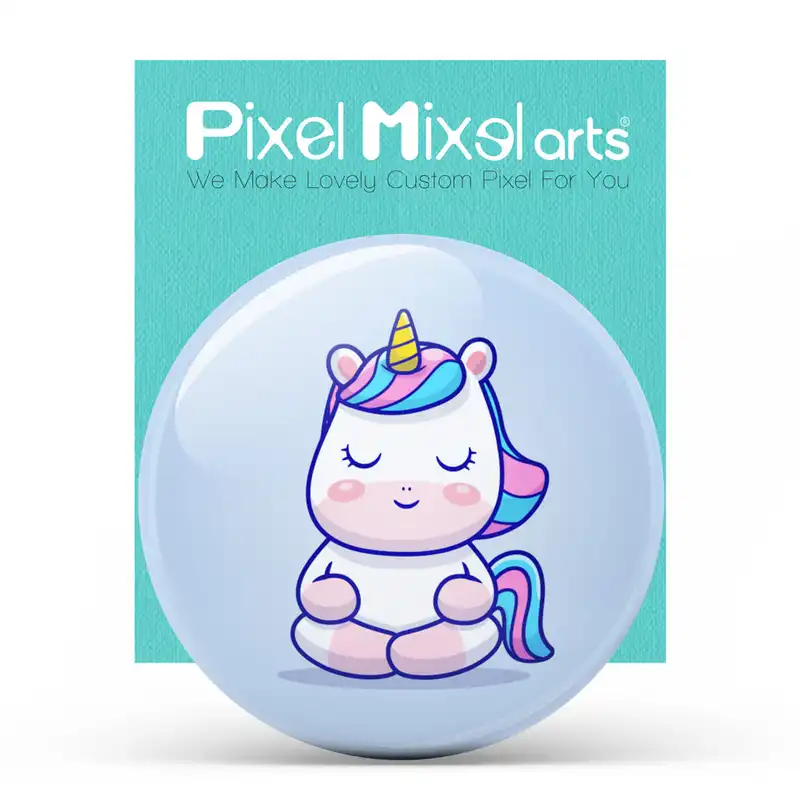 آینه جیبی پیکسل میکسل طرح یونیکورن مدل 50PM-CAUN083