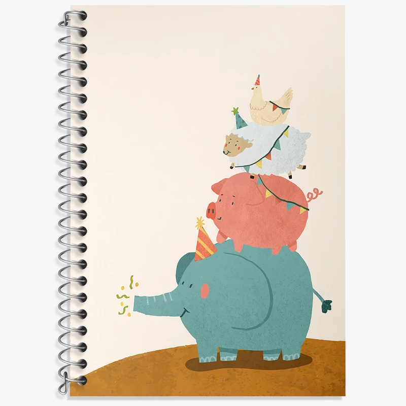 دفتر زبان 50 برگ خندالو مدل سه خط طرح تولدت مبارک کد N2544