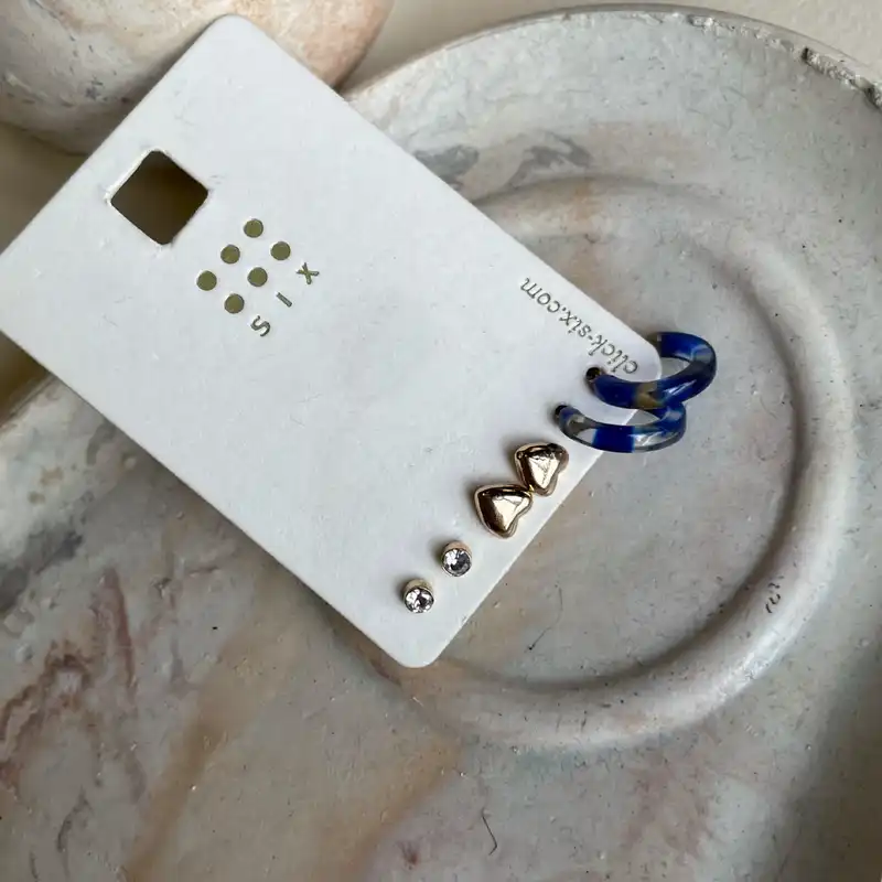 گوشواره زنانه سیکس مدل AE1236-016 مجموعه 6 عددی