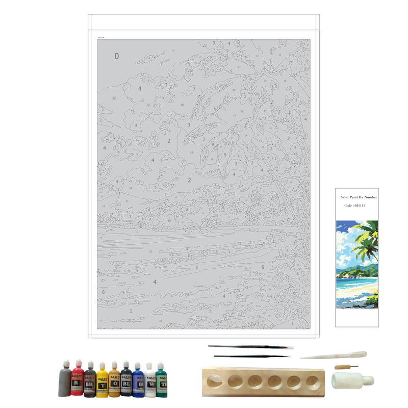 بسته رنگ آمیزی سالوت مدل آکرولیک کد 031119 مجموعه 18 عددی