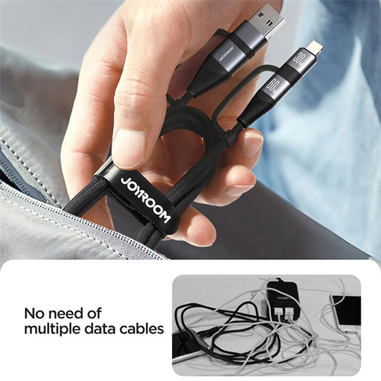 کابل تبدیل USB/USB-C به لایتنینگ/USB-C جوی روم مدل SA37-2T2 طول 1.2 متر