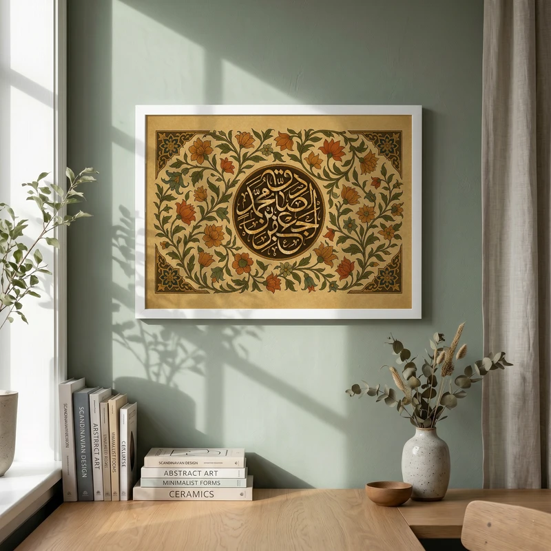 تابلو طرح شهادت امام صادق (ع) مدل G14353 فریم سفید