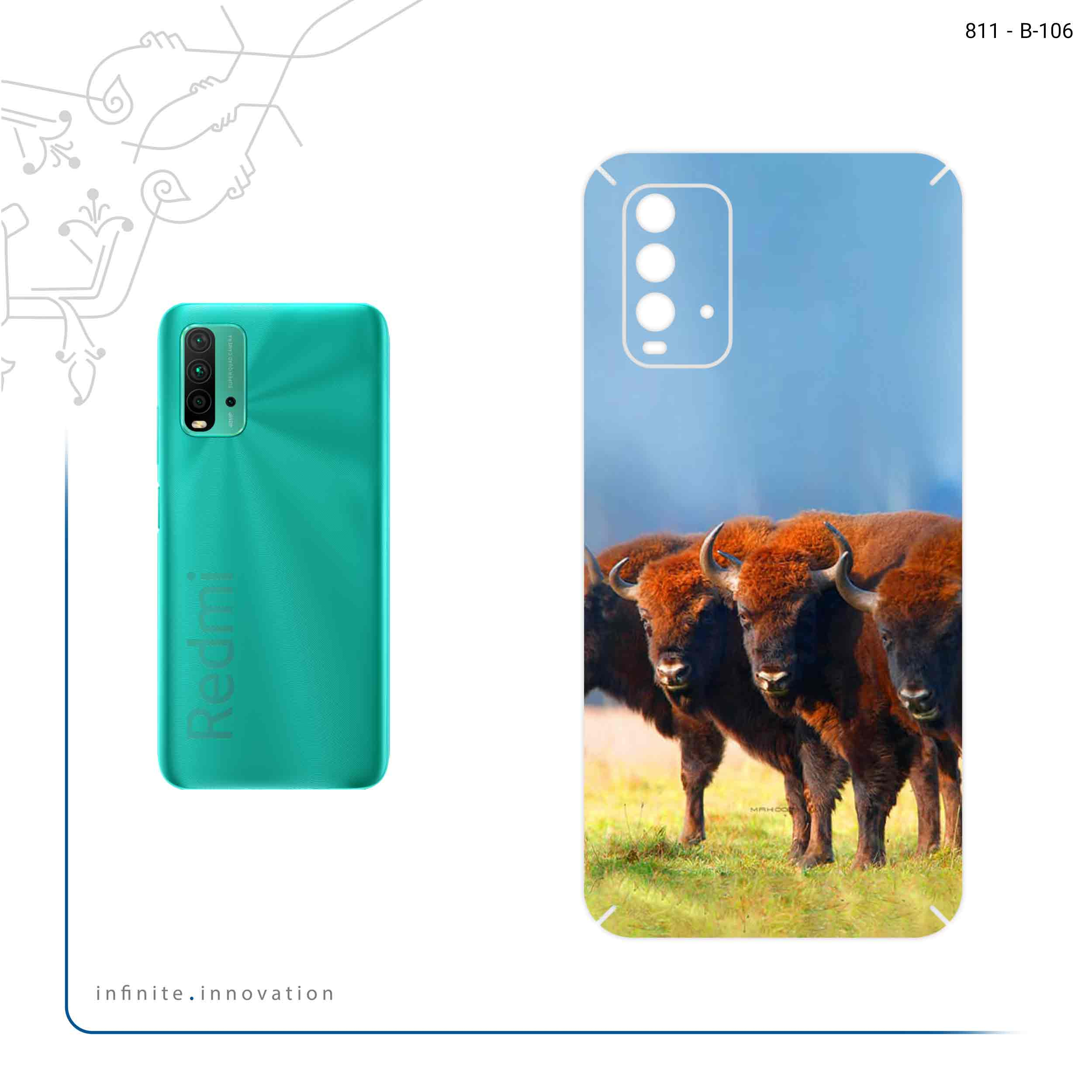 برچسب پوششی ماهوت مدل Buffalo مناسب برای گوشی موبایل شیائومی Redmi 9T