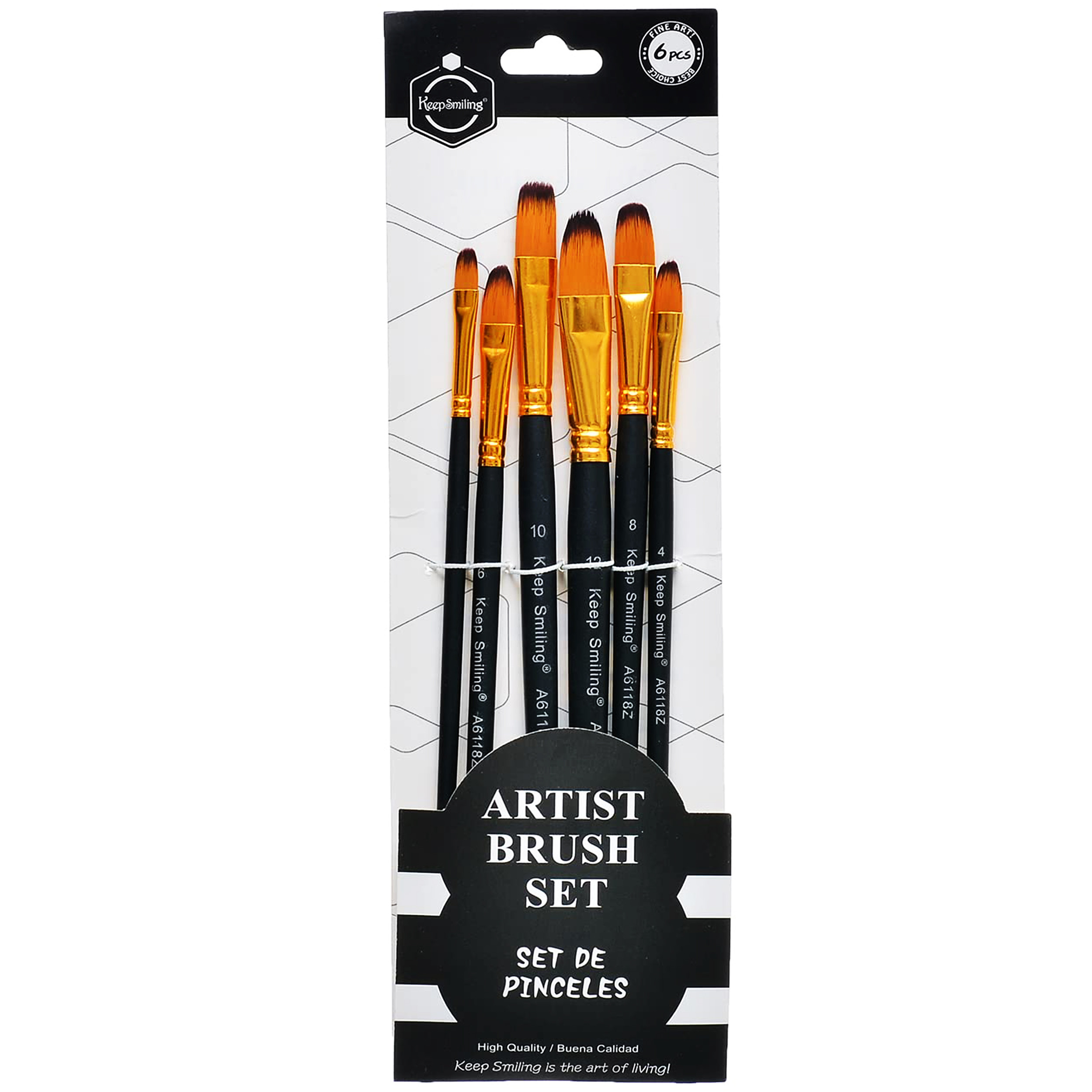 قلم مو کیپ اسمایلینگ مدل Artist مجموعه 6 عددی