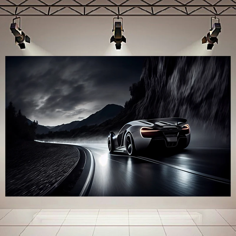  تابلو شاسی طرح مخمل ماشین اسپرت مدل جاده بی نهایت کد AR31783