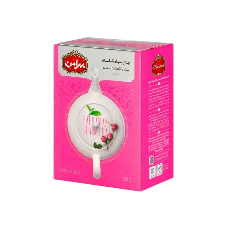 چای سیاه گل محمدی بهرامن  - 100 گرم