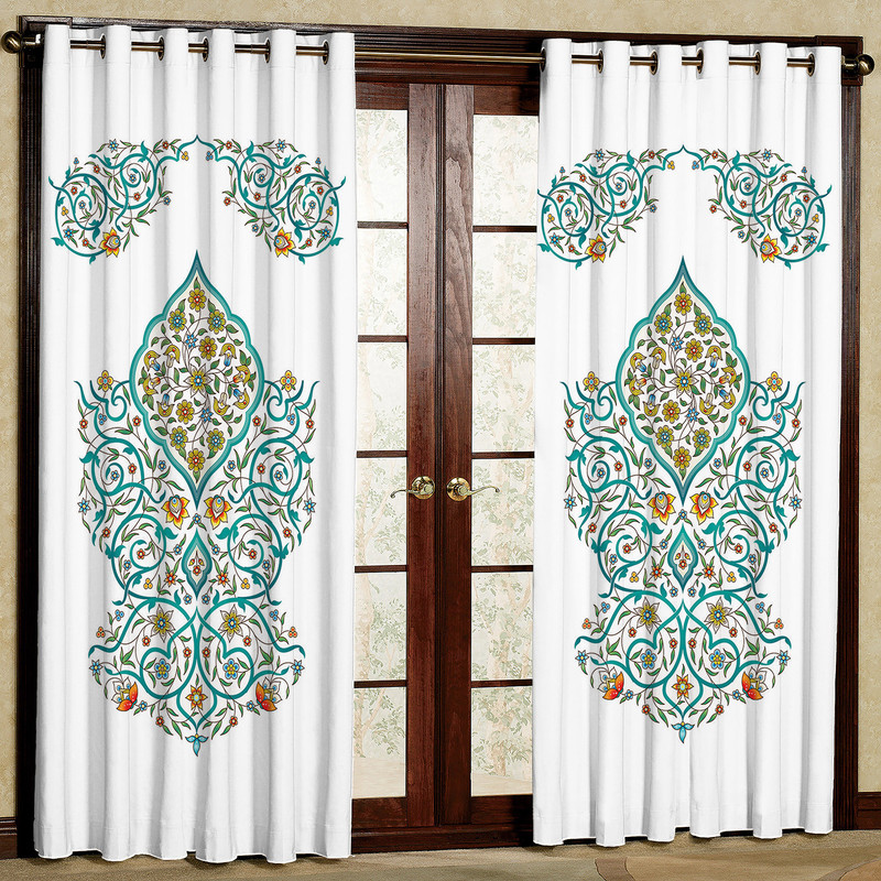  پرده مدل گل دار هازان پانچی کد 136 D سایز 140x200 سانتی متر