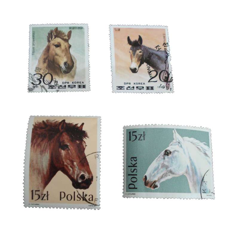 تمبر یادگاری مدل اسب کد DS1557 مجموعه 4 عددی