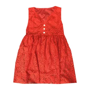 پیراهن دخترانه مدل A.S7173 رنگ قرمز