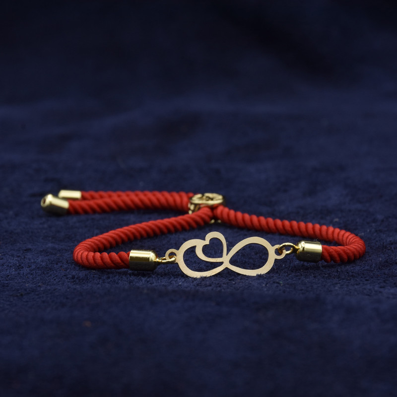 دستبند طلا 18 عیار زنانه مدل بینهایت قلب P899 دستبند طلا 18 عیار زنانه مدل بینهایت قلب P899