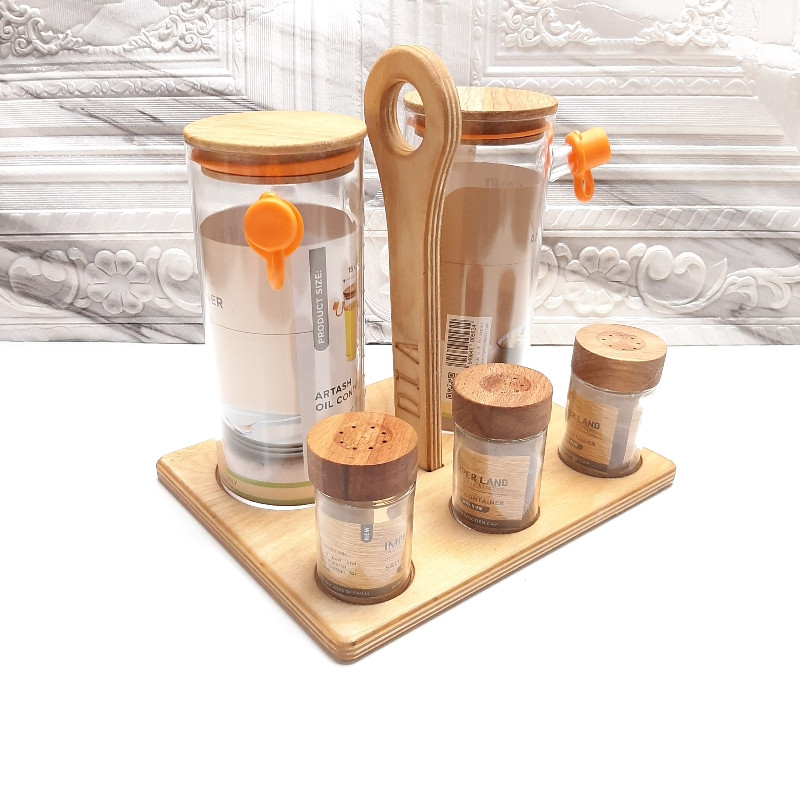 ست ظرف روغن و نمک پاش 6 پارچه کد 421