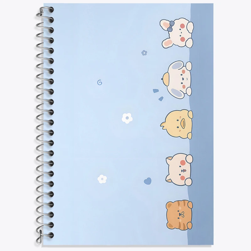 دفتر زبان 50 برگ خندالو مدل دو خط طرح حیوانات کیوت و بامزه کد N4371