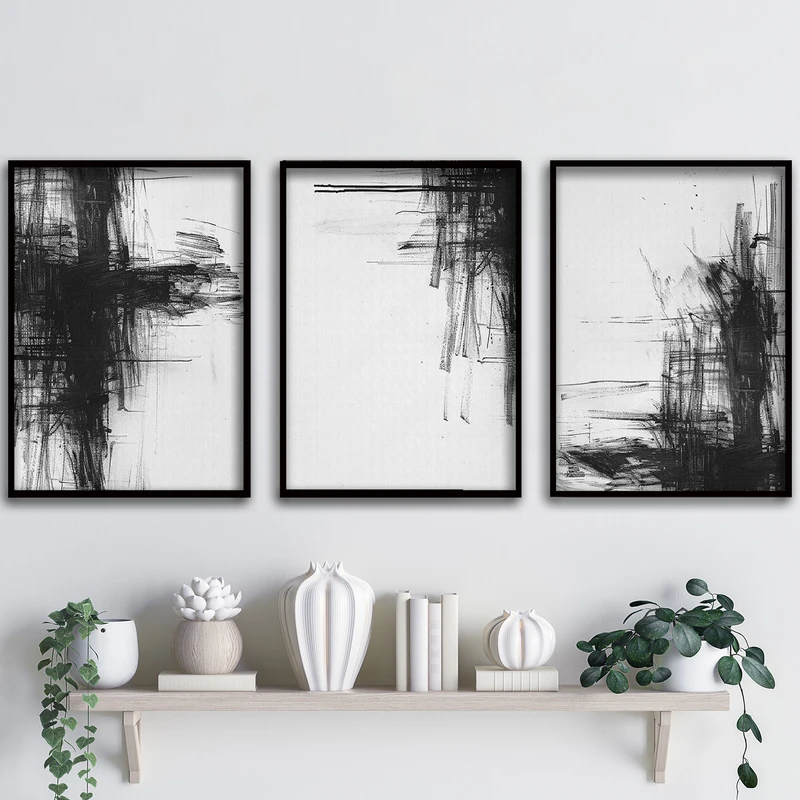 تابلو آتریسا طرح آبستره مدل ATA147 مجموعه 3 عددی 